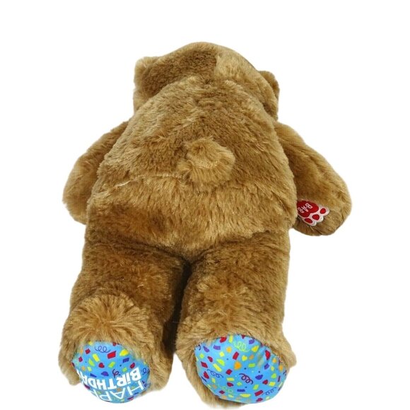 Build A Bear Happy Birthday Bear Plush Stuffed Boys Girls Brown Blue 15 inch - Picture 3 of 5
